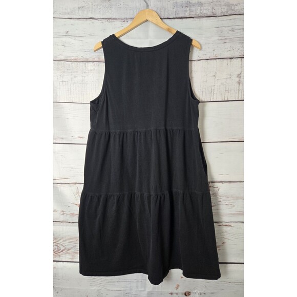 Frye Womens Dress Size XXL Black Sleeveless Tiered Casual Cotton Spring Summer - Picture 2 of 6